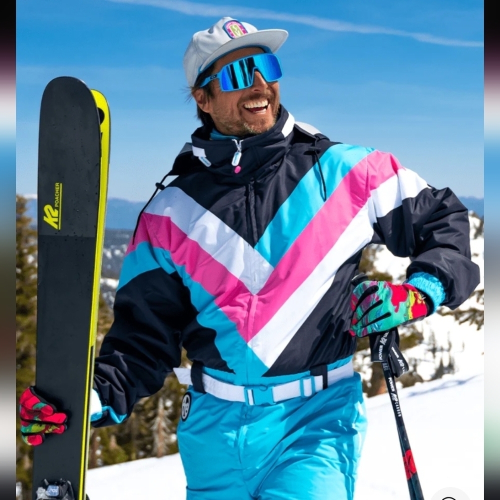 NWT!Tipsy Elves, Men's Pastel Pro Snow Suit, Black Multi, Size XL, MSRP $299